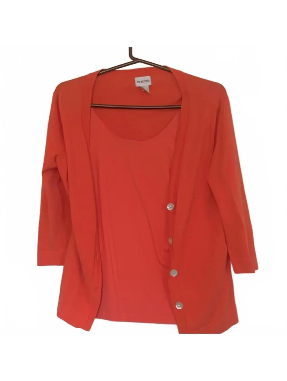 Chico’s Coral Sweater Tank Set Lightweight Summer Layer (2 peice set)